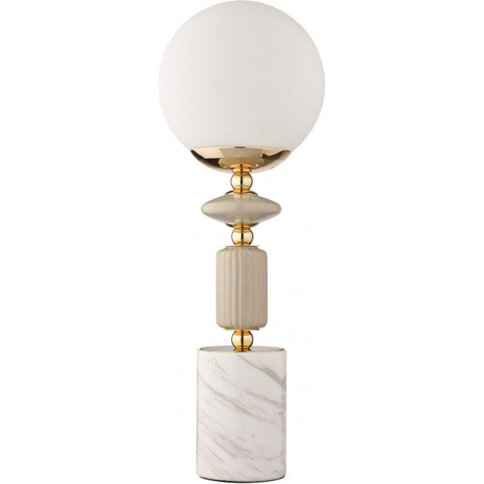 Лампа настольная LUMION VIVIEN 6580/1T CLASSI LN24 E14 1*40W 220V французское золото, серый/белый металл, керамика/стекло