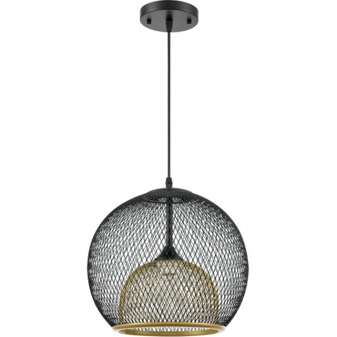 Подвесной светильник LUMION LEONELA 8052/1А SUSPENTIONI LN24 E27 1*60W 220V черный/черный, золото металл/металл 8052/1A