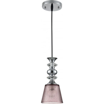 Подвесной светильник LUMION MANOLA 8048/1А SUSPENTIONI LN24E27 1*60W 220V хром/розовый металл/стекло