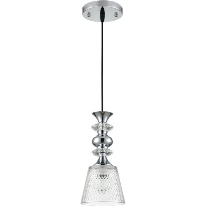 Подвесной светильник LUMION MANOLA 8049/1А SUSPENTIONI LN24 E27 1*60W 220V хром/прозрачный металл/стекло 8049/1A