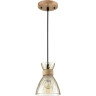 Подвесной светильник LUMION MIRABELA 8051/1А SUSPENTIONI LN24 E27 1*60W 220V дерево/амбер металл/стекло 8051/1A