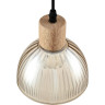 Подвесной светильник LUMION NATANA 8054/1А SUSPENTIONI LN24 E27 1*60W 220V дерево/амбер металл/стекло 8054/1A