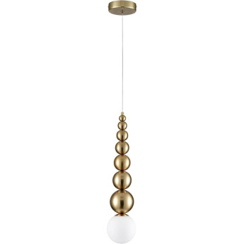 Подвесной светильник LUMION SOLIDA 8087/1A MODERNI LN25 302 G9 1*20W 220V золото/белый, металл/стекло